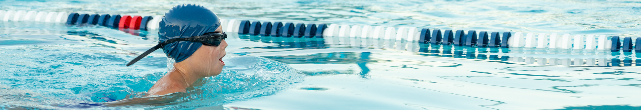 Child swimming in a pool